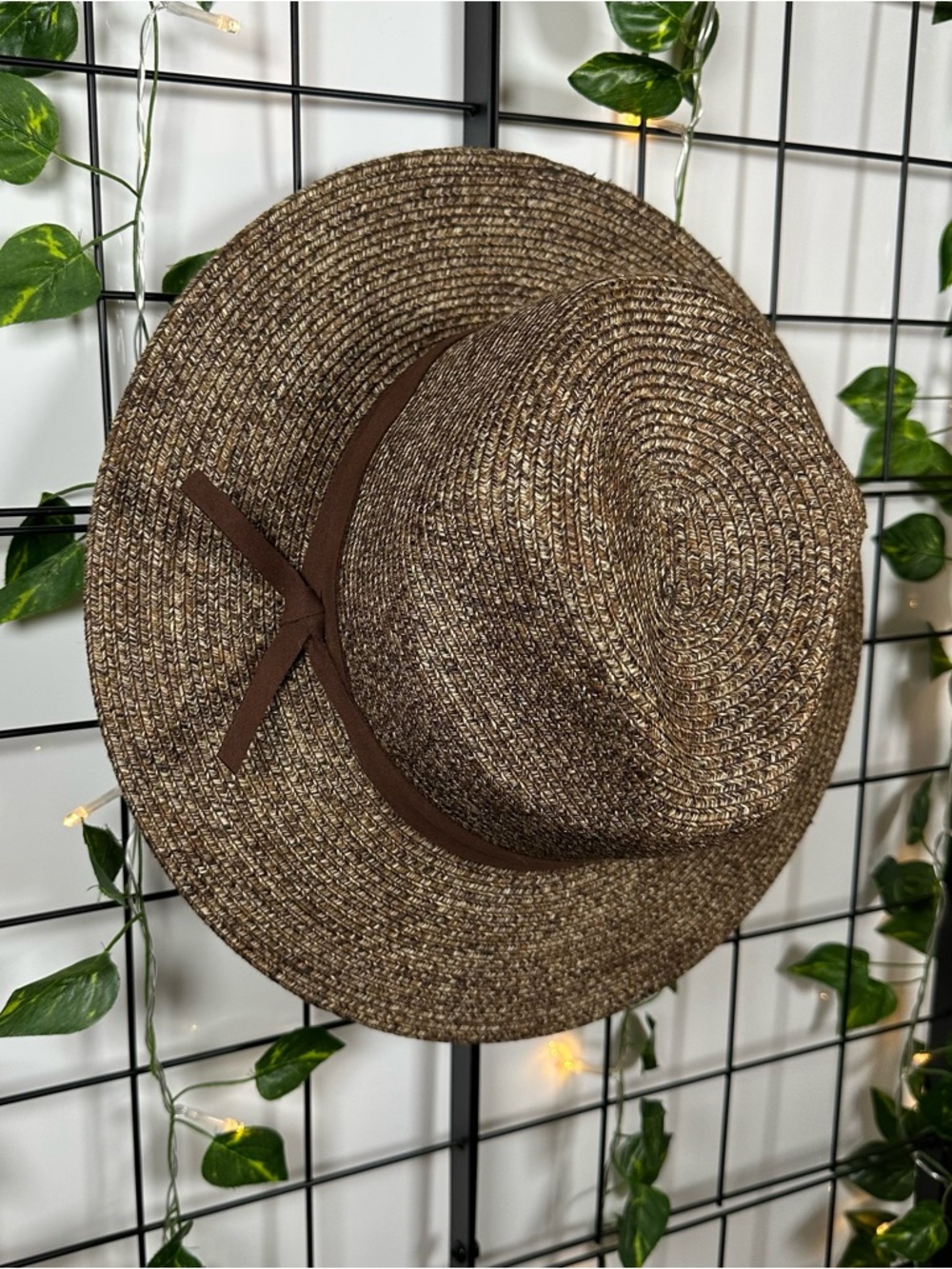 Sonoma Brown Chic Summer Panama Sun Hat w/ Flat Knotted Cord (Packable) OS